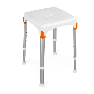 Taboret prysznicowy kwadratowy biały - KING-STA-20