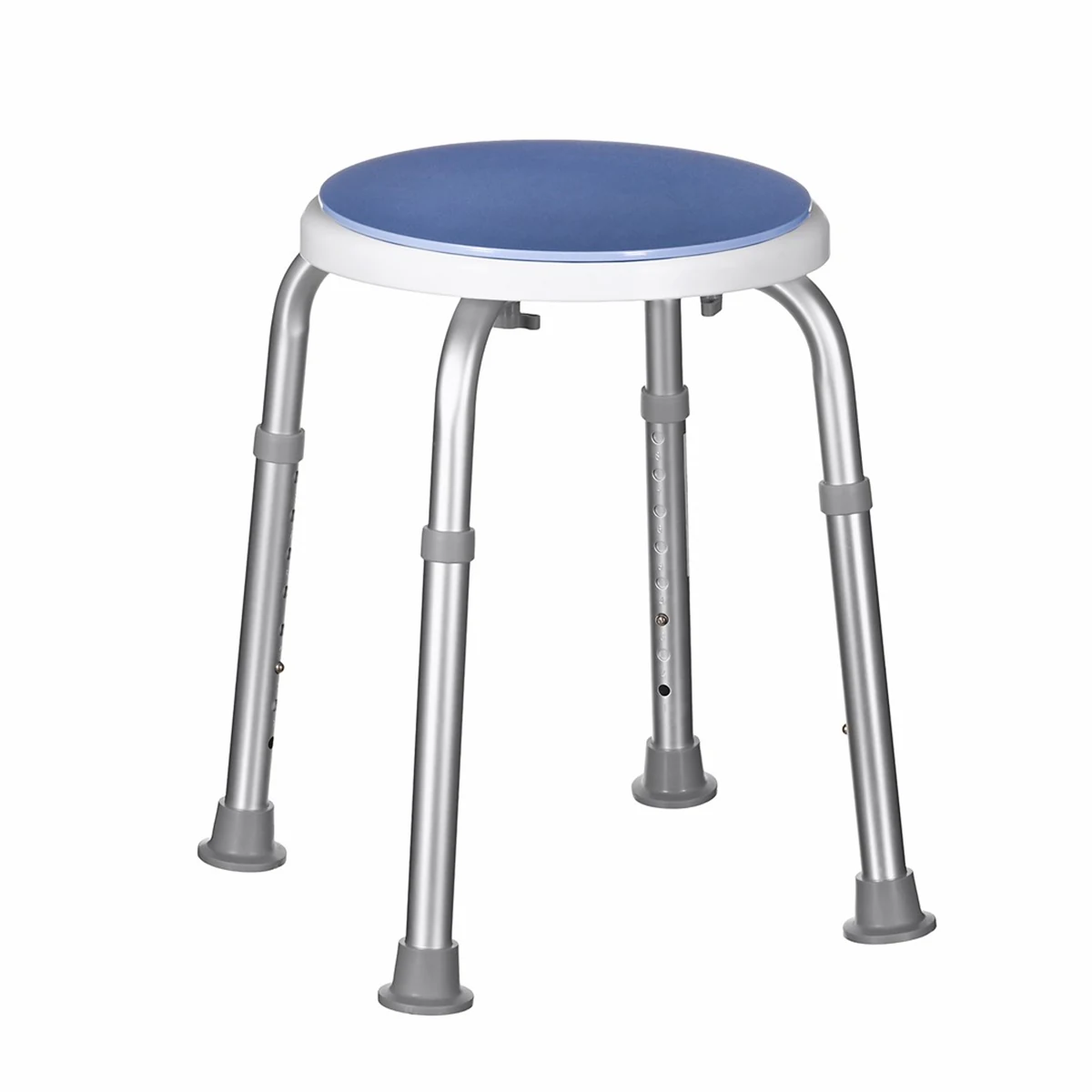 Taboret prysznicowy obrotowy - biały, niebieski, srebrny