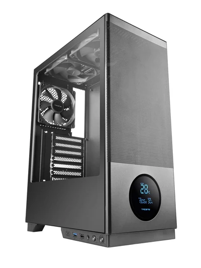 Obudowa Tacens 2Sagitta 20 z 3 wentylatorami 120mm i wyświetlaczem LCD