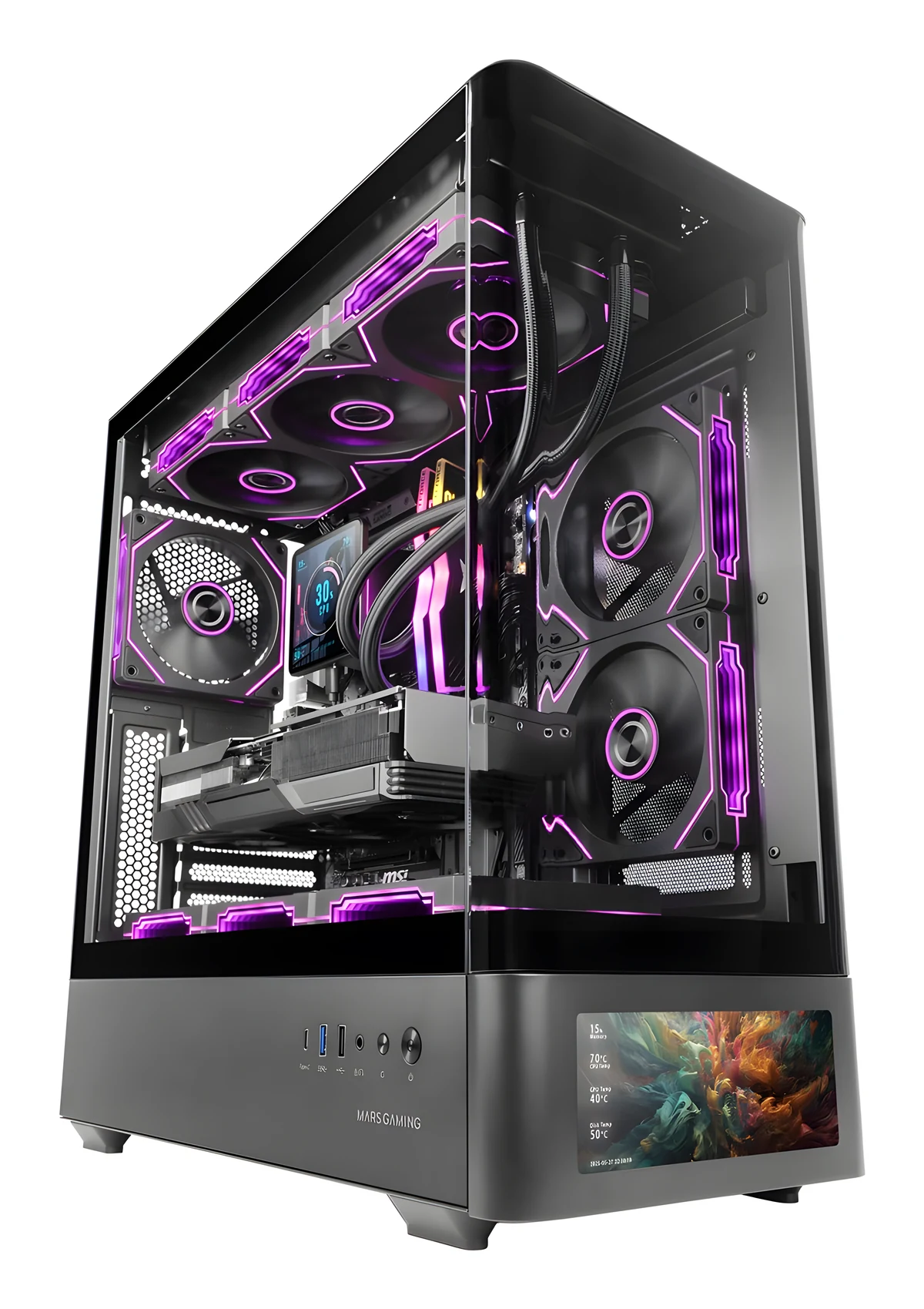 Obudowa komputerowa Tacens Mars MC-LCDPRO 7.2" ATX Czarna