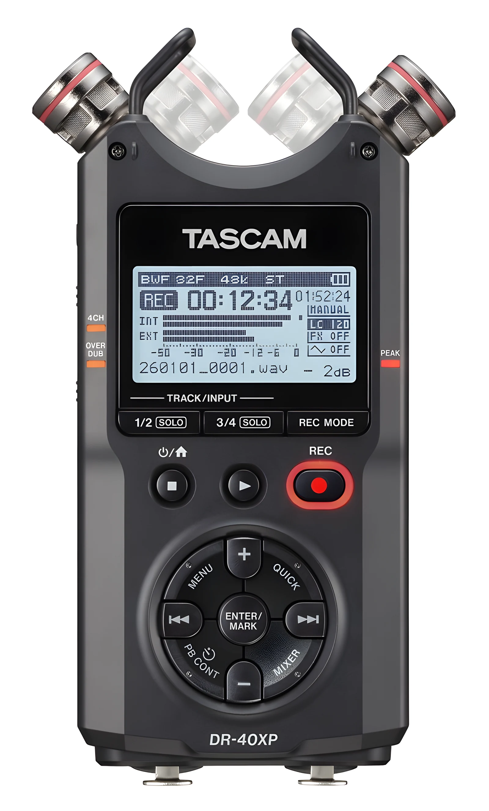 Cyfrowy rejestrator dźwięku Tascam DR-40XP z interfejsem USB — zdjęcie 1 z 8