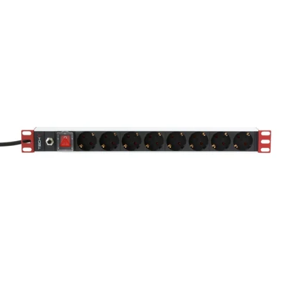 Listwa zasilająca RACK 19" 1U 8 gniazd Schuko - Techly