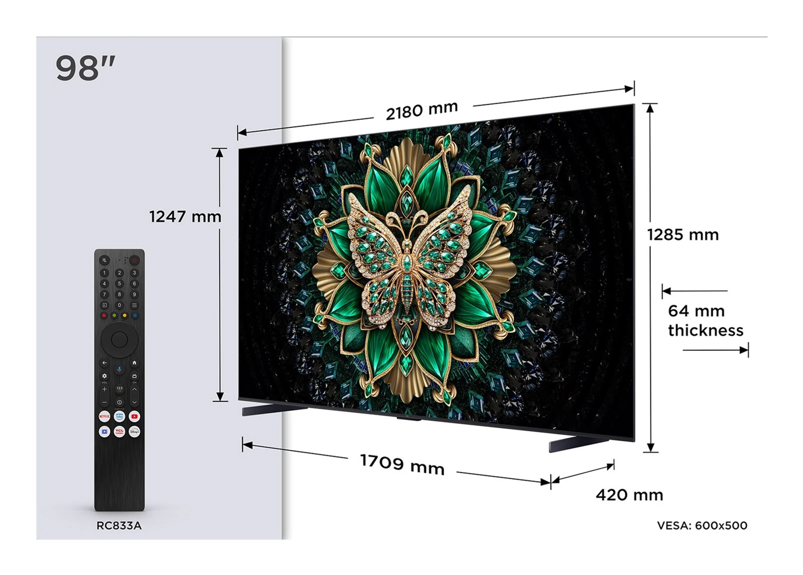 Telewizor 98" TCL 98C6K 4K MiniLED — zdjęcie 1 z 6