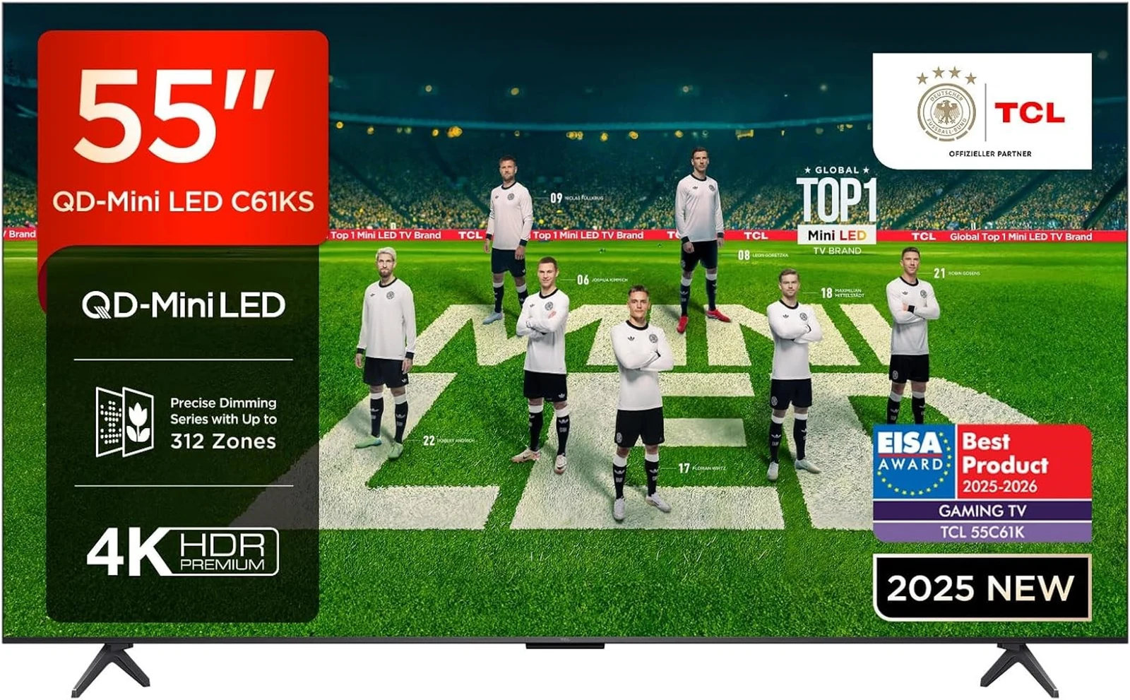 Telewizor TCL 55C61KS QD-Mini LED 55'' 4K Ultra HD — zdjęcie 1 z 5