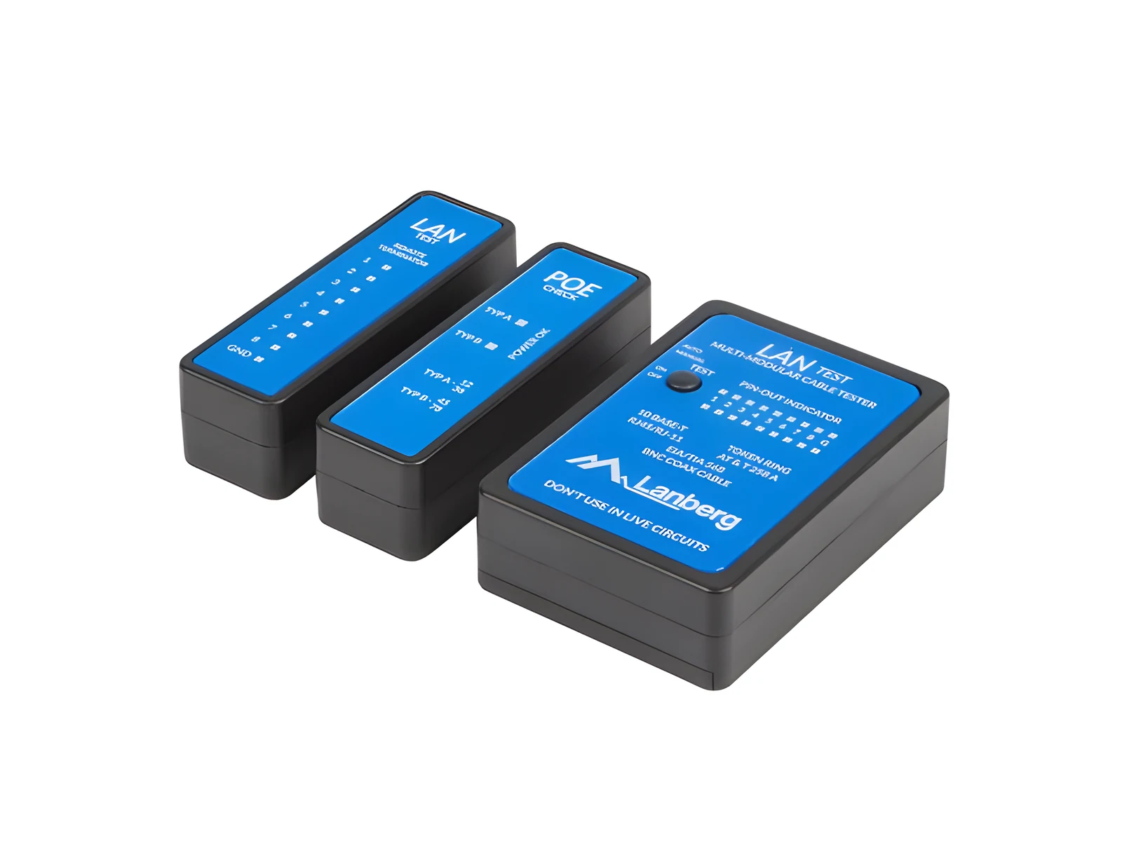 Tester kabli Lanberg NT-0404 - Diody LED, Złącza BNC, RJ-11, RJ-45 — zdjęcie 1 z 6