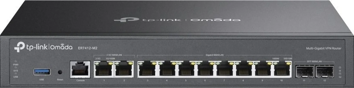 TP-Link Omada ER7412-M2 ruter 2.5 Gigabit Ethernet, Gigabit Ethernet Czarny