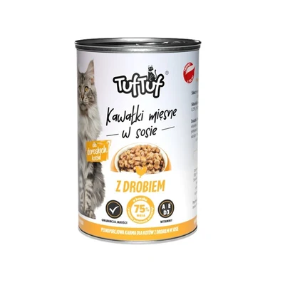 Tuf Tuf - Karma mokra dla kota, kawałki z drobiem, puszka 415g