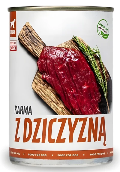 Mokra karma dla psa Tuf Tuf - mielonka z dziczyzną 800g