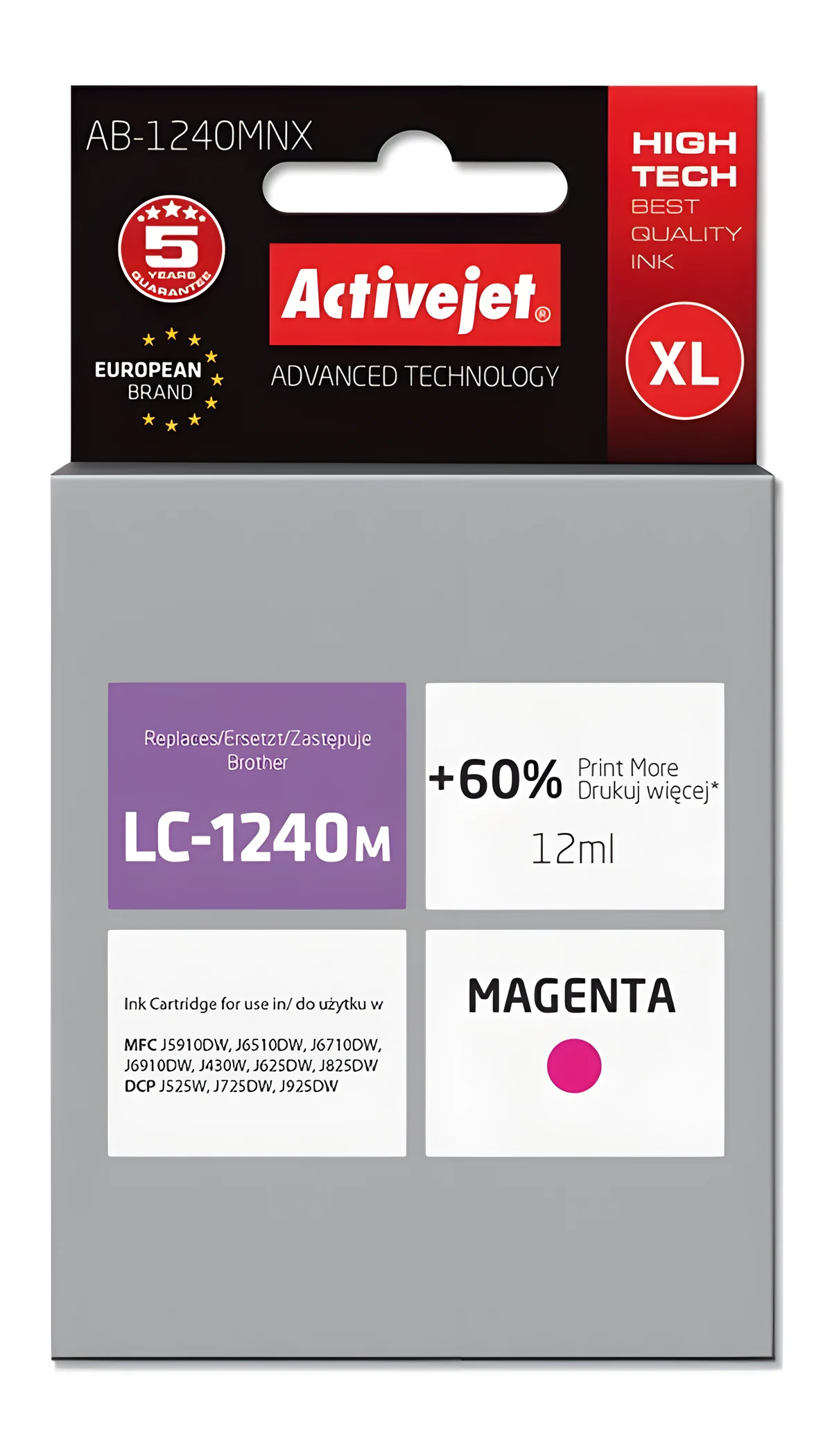 Tusz Activejet AB-1240MNX, 12ml, czerwony