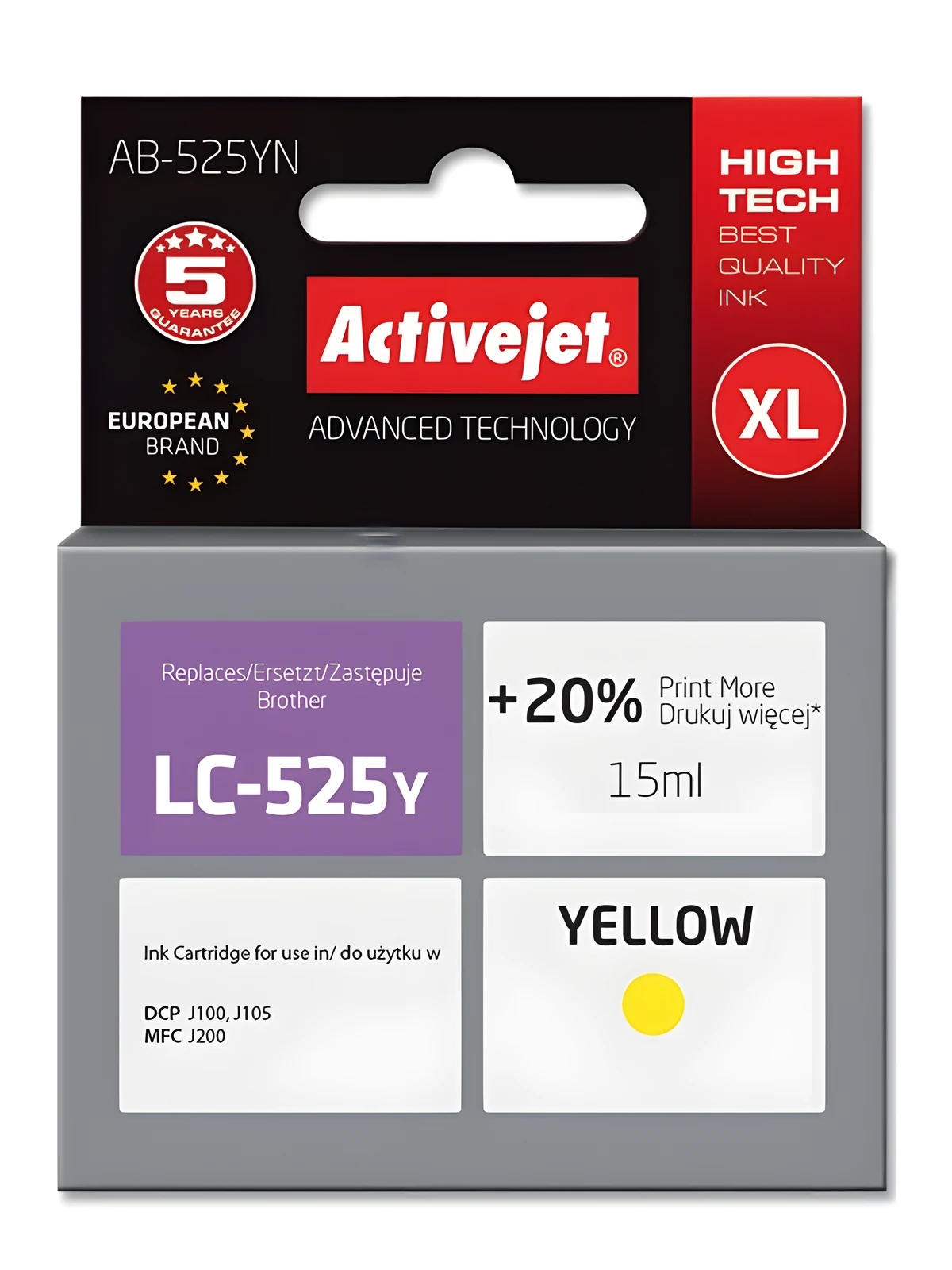 Tusz Activejet AB-525YN dla Brother (15ml)