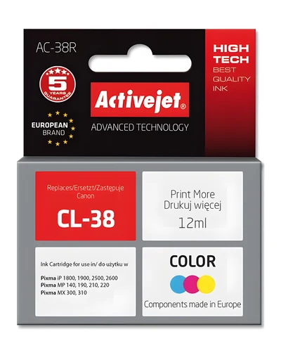 Tusz Activejet AC-38R (12 ml) do drukarek Canon PIXMA
