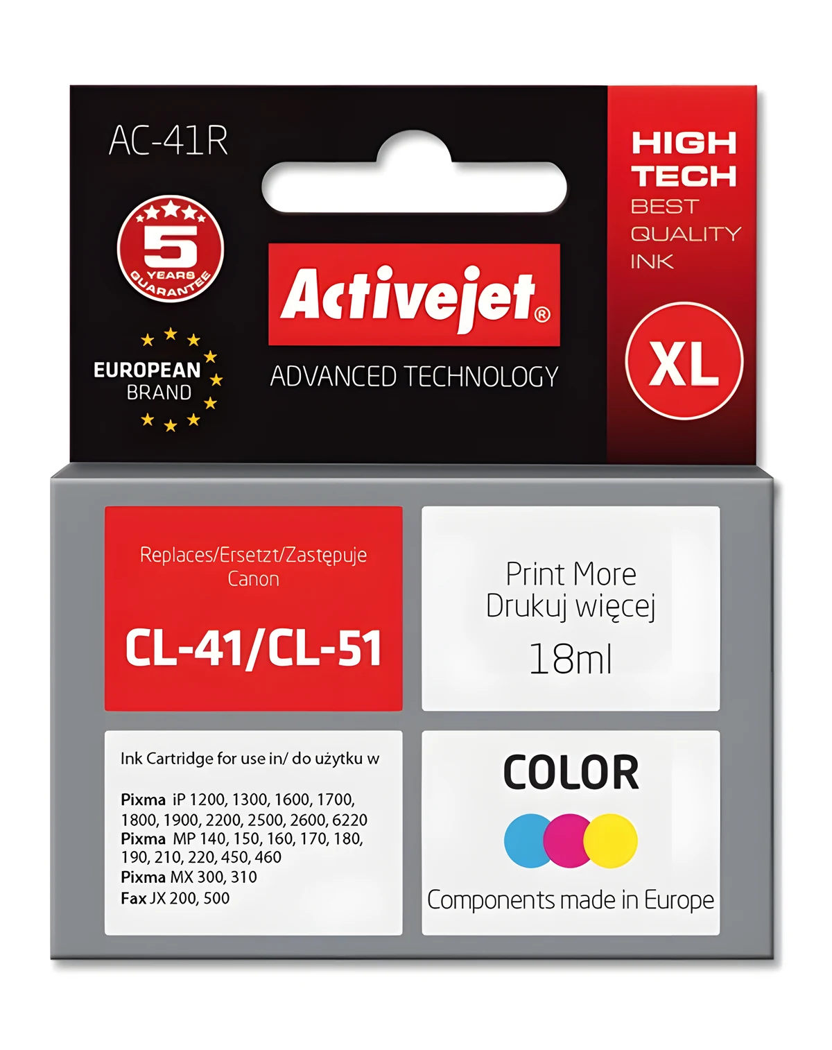 Tusz Activejet AC-41R do drukarek Canon PIXMA