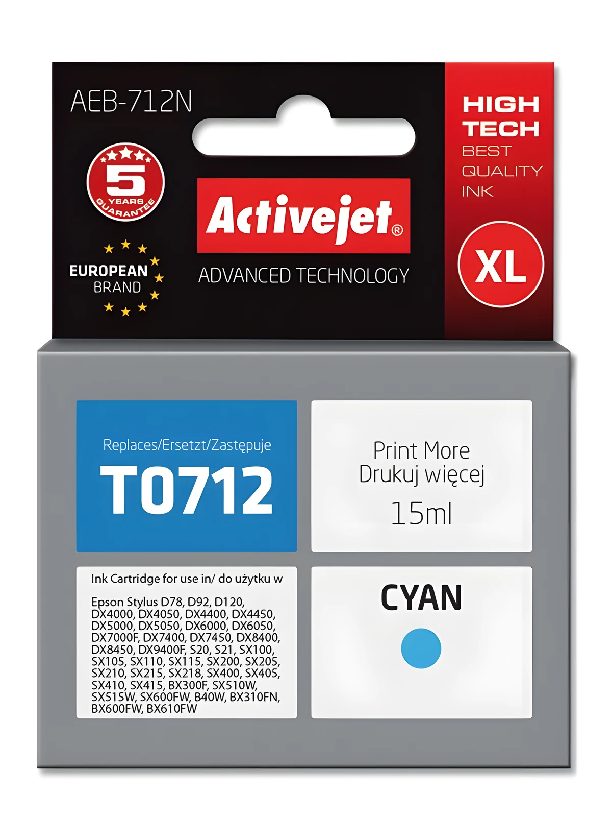 Tusz Activejet AEB-712N (15 ml, niebieski) - Epson