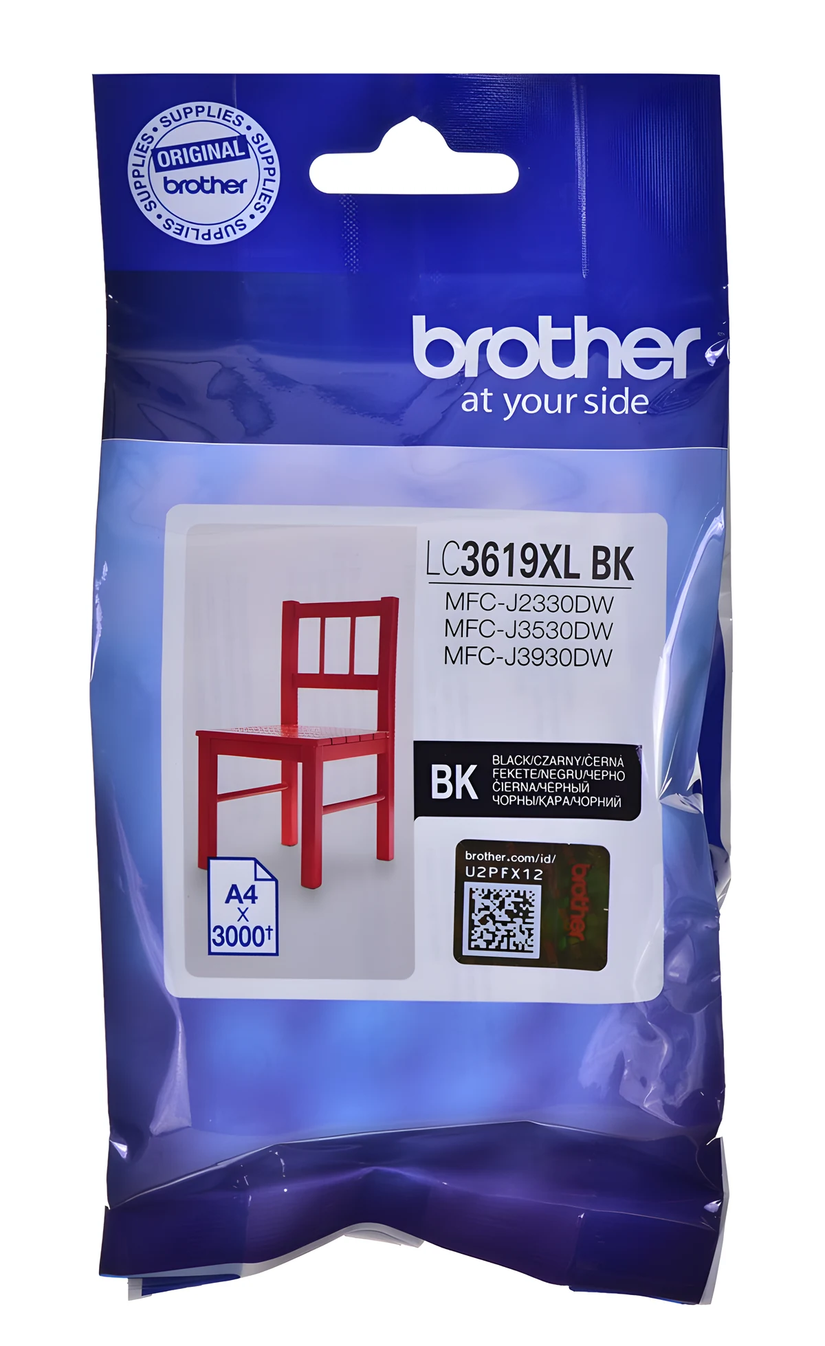 Tusz Brother czarny LC3619XLBK, 3000 stron