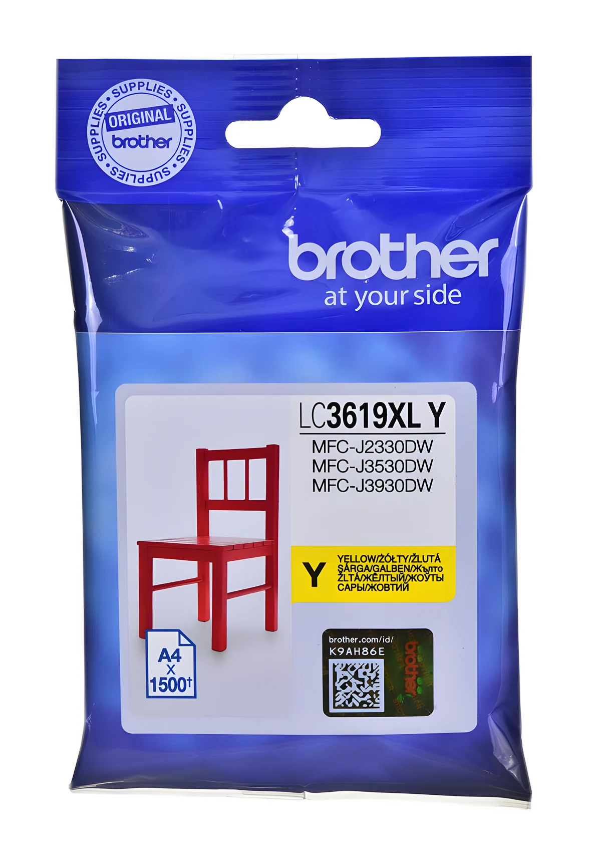 Tusz Brother żółty LC3619XLY, 1500 stron