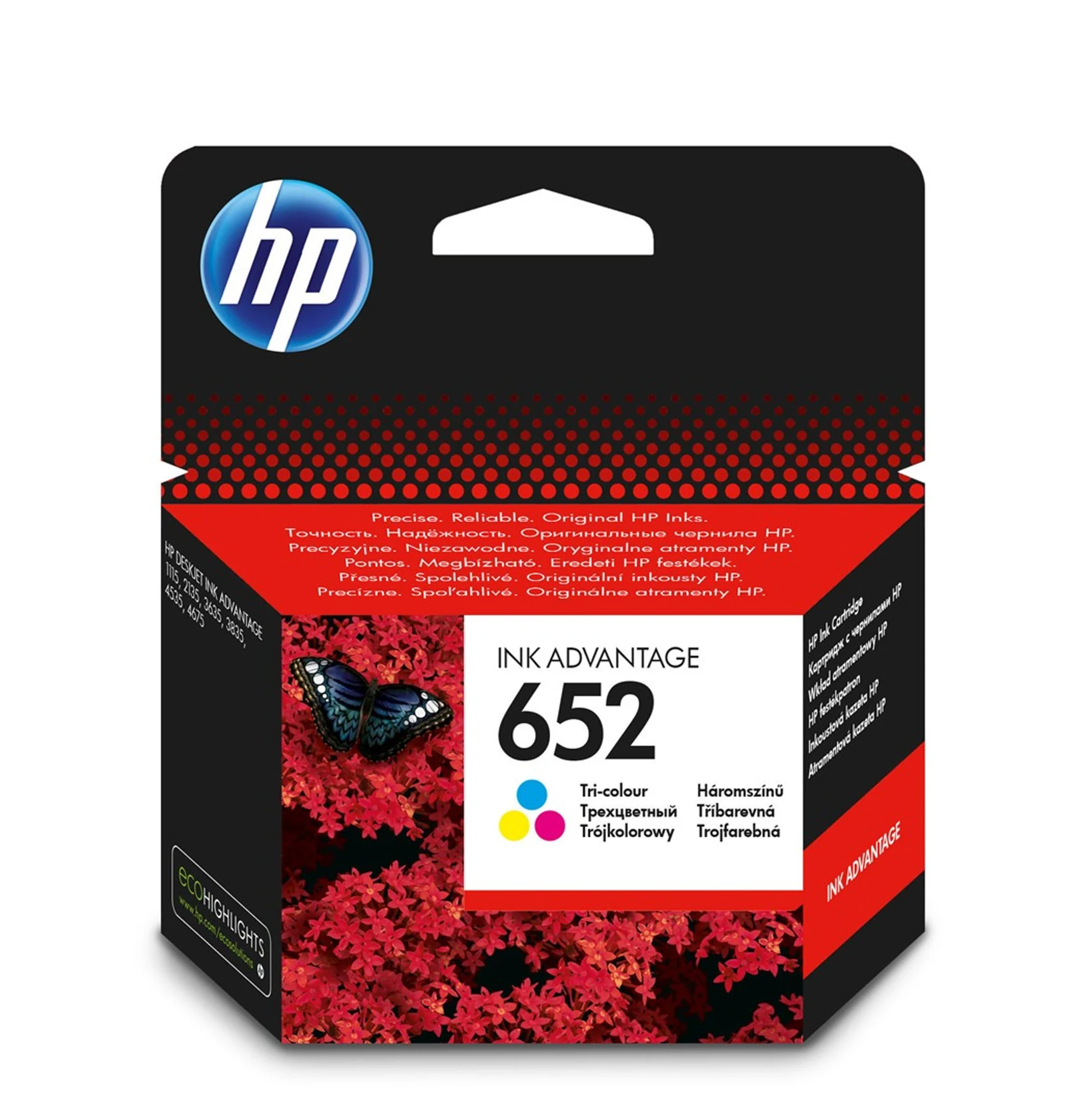 Tusz kolorowy HP 652, 200 stron, kompatybilny z drukarkami HP DeskJet, ENVY, OfficeJet