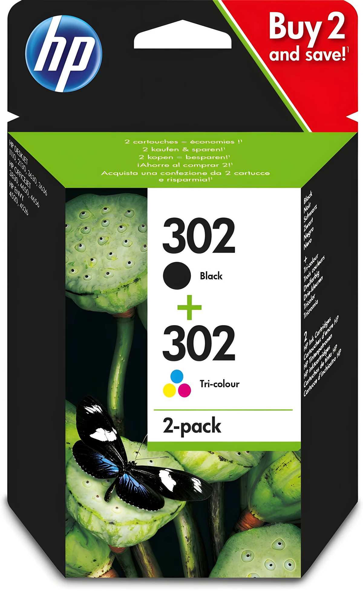 Tusz HP zestaw HP 302+HP 302, zawiera czarny i kolor