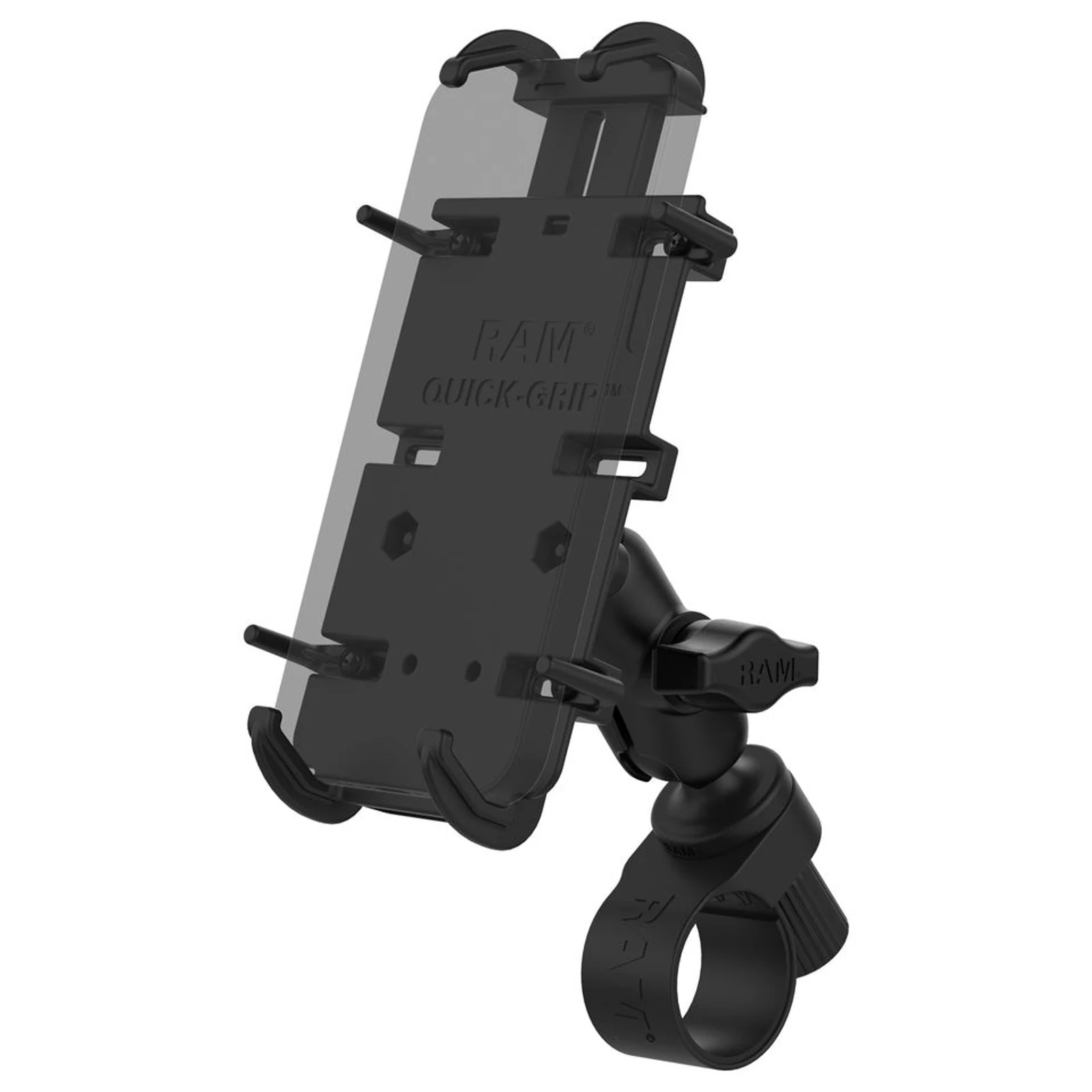 Uchwyt na telefon RAM® Quick-Grip™ XL z podstawą kierownicy — zdjęcie 1 z 3
