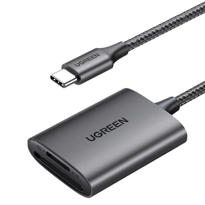 Czytnik kart SD/TF Ugreen CM401 USB-C 5 Gb/s - szary