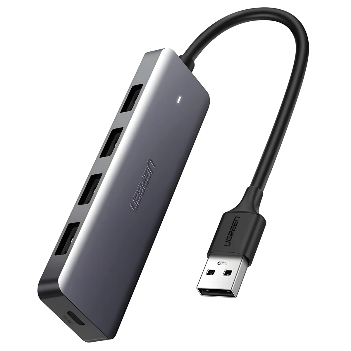 Hub USB 4w1 Ugreen, USB 3.0 + micro USB, szary