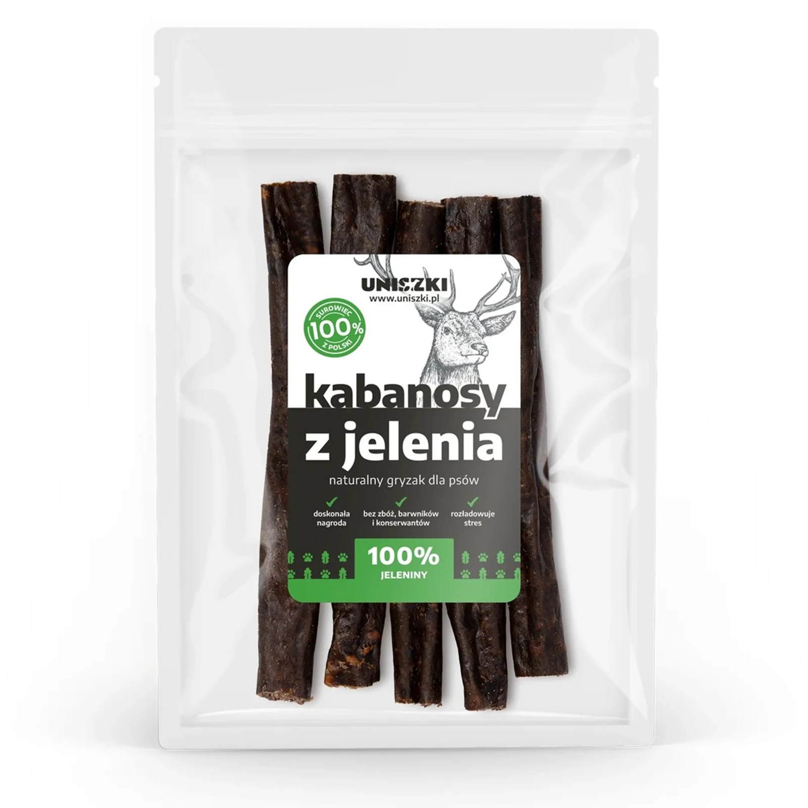 UNISZKI Kabanosy z jelenia 100g — zdjęcie 1 z 2