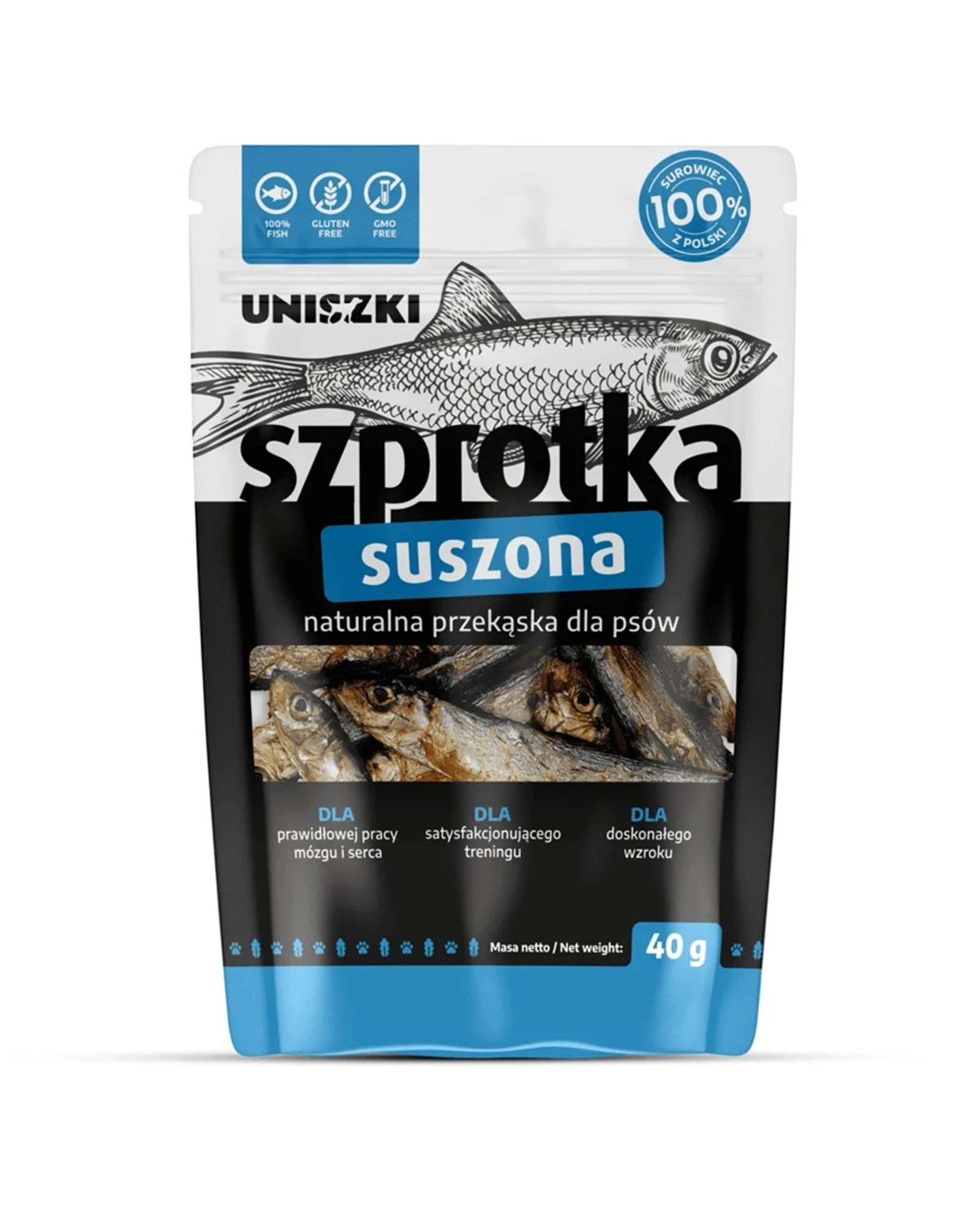 UNISZKI Szprotka suszona 40g - Przysmak dla psa — zdjęcie 1 z 2