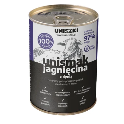 Mokra karma dla psa Uniszki Unismak Jagnięcina 400g