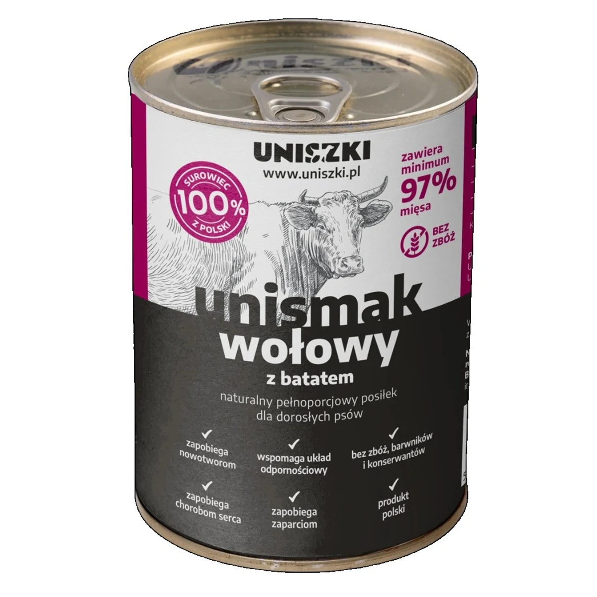 UNISZKI Unismak Wołowina 400g - Karma Mokra