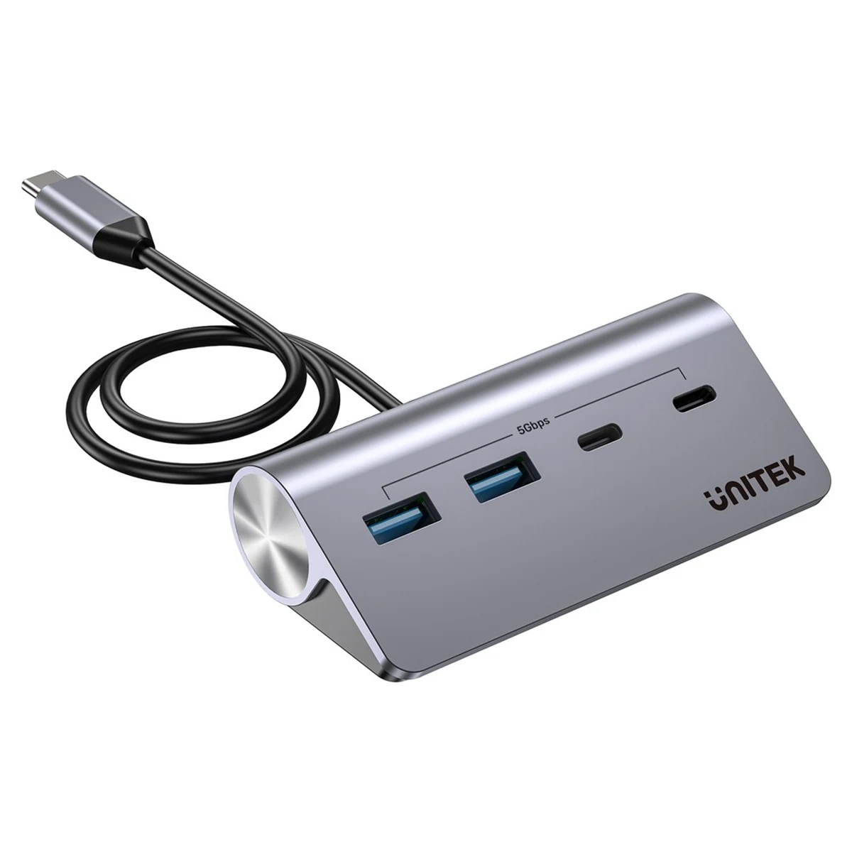 Hub USB-C Aluminiowy Unitek, 2x USB-A, 2x USB-C