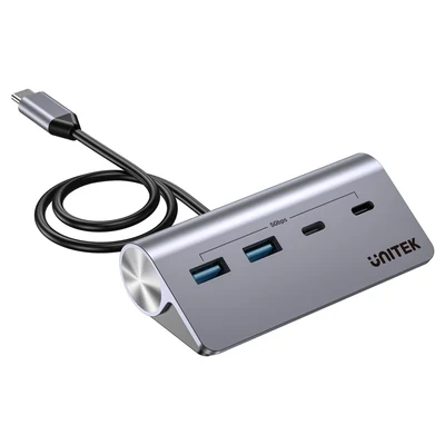 Hub USB-C Aluminiowy Unitek, 2x USB-A, 2x USB-C