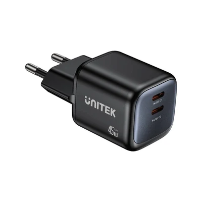 Ładowarka sieciowa Unitek 45W, 2x USB-C PD 3.0, QC, czarna
