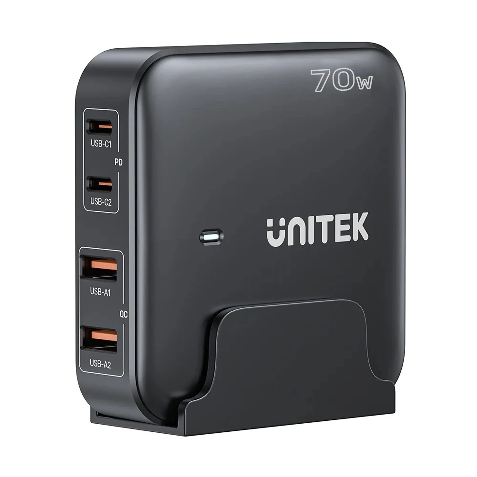 Ładowarka biurkowa Unitek GAN 70W z 4 portami (2x USB-A, 2x USB-C) — zdjęcie 1 z 8