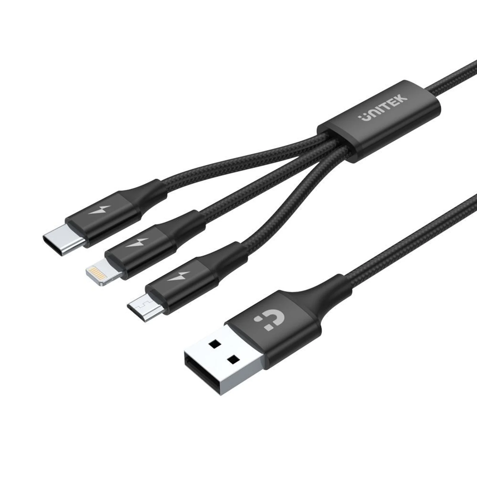 UNITEK PRZEWÓD USB 3IN1CHARGING C, LIGHTNING, MUSB