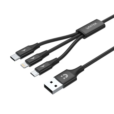 UNITEK PRZEWÓD USB 3IN1CHARGING C, LIGHTNING, MUSB