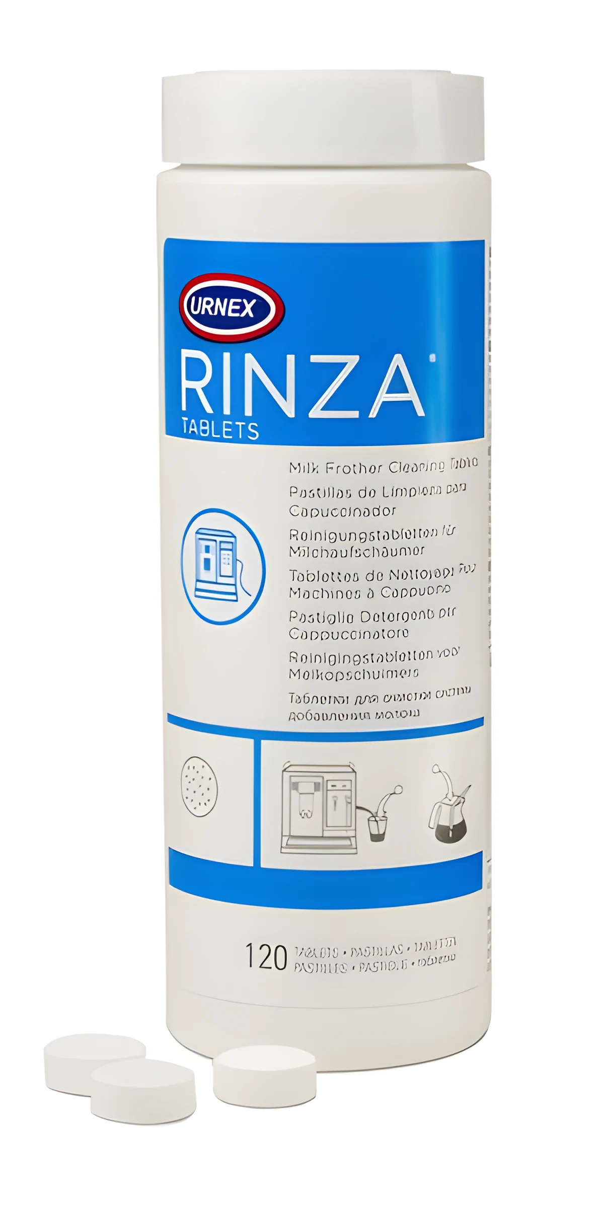 Urnex Rinza Tablets - Tabletki do czyszczenia spieniacza - 120 szt.