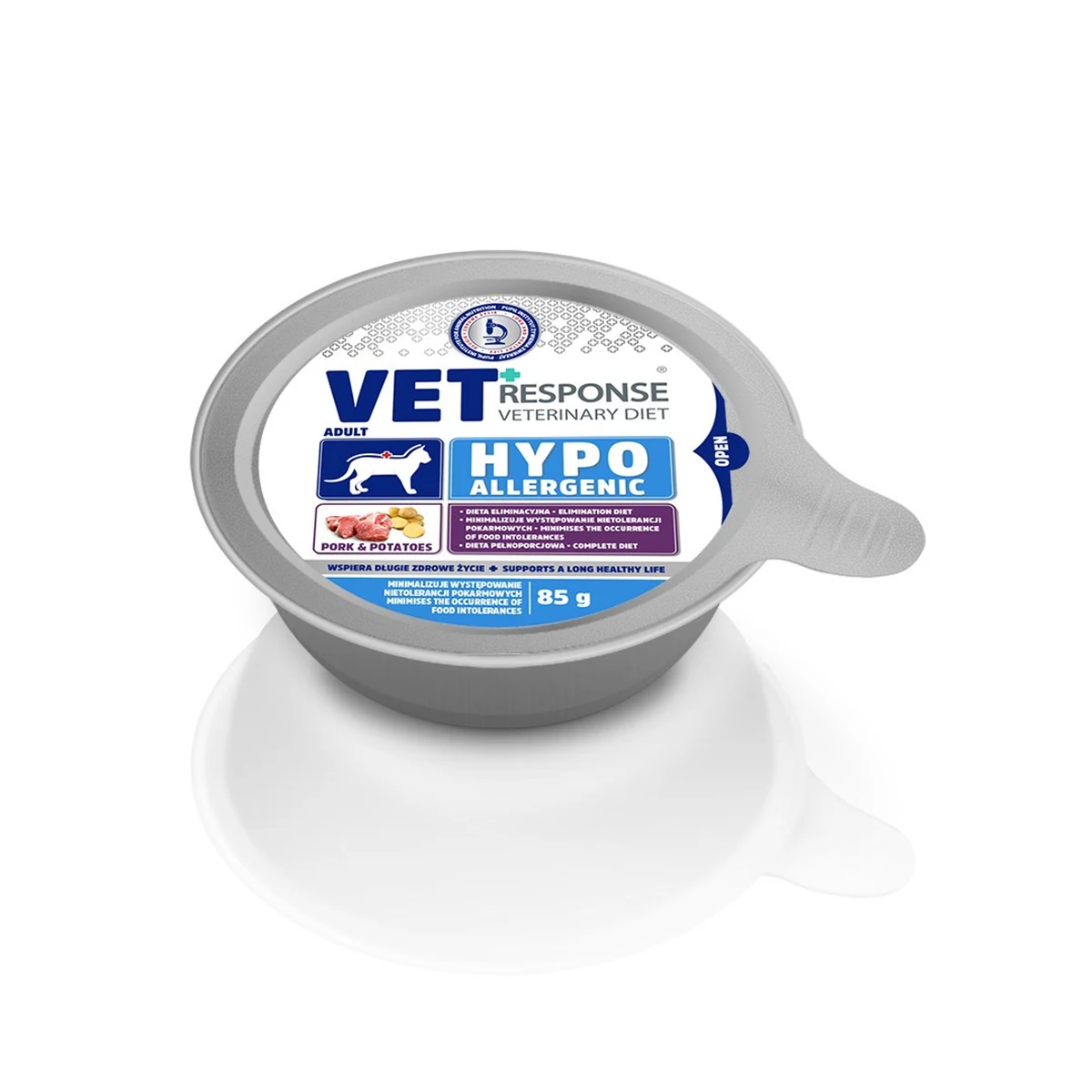 Karma sucha dla kota VET RESPONSE Hypoallergenic z wieprzowiną 85g