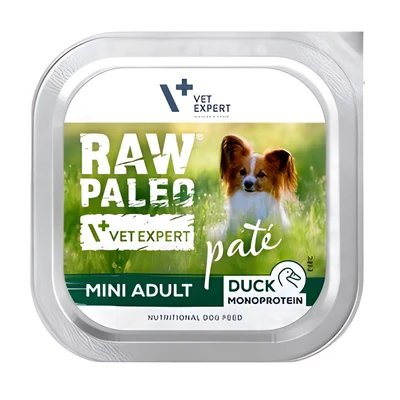 Mokra karma VetExpert Raw Paleo z kaczką dla dorosłych psów małych ras 150g