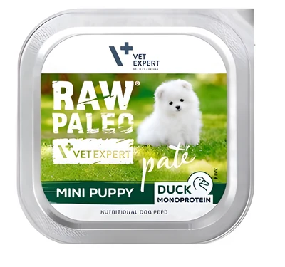 Mokra karma VetExpert Raw Paleo z kaczką dla szczeniąt 150g