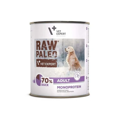 VetExpert Raw Paleo - Karma Mokra dla Dorosłych Psów, Kaczka, 800g