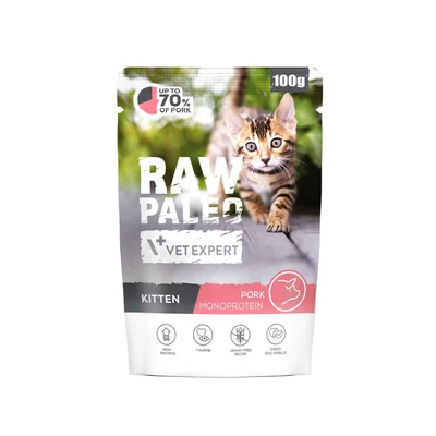 Mokra karma dla kociąt VetExpert Raw Paleo z wieprzowiną 100g