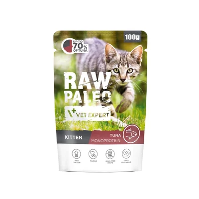 Mokra karma dla kociąt VetExpert Raw Paleo z tuńczykiem 100g