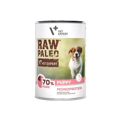 Mokra karma VetExpert Raw Paleo Wieprzowina dla szczeniąt 400g