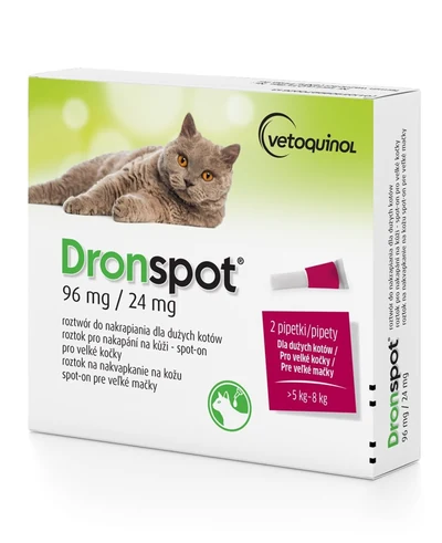 Vetoquinol Dronspot - Krople odrobaczające dla kota (5-8 kg)