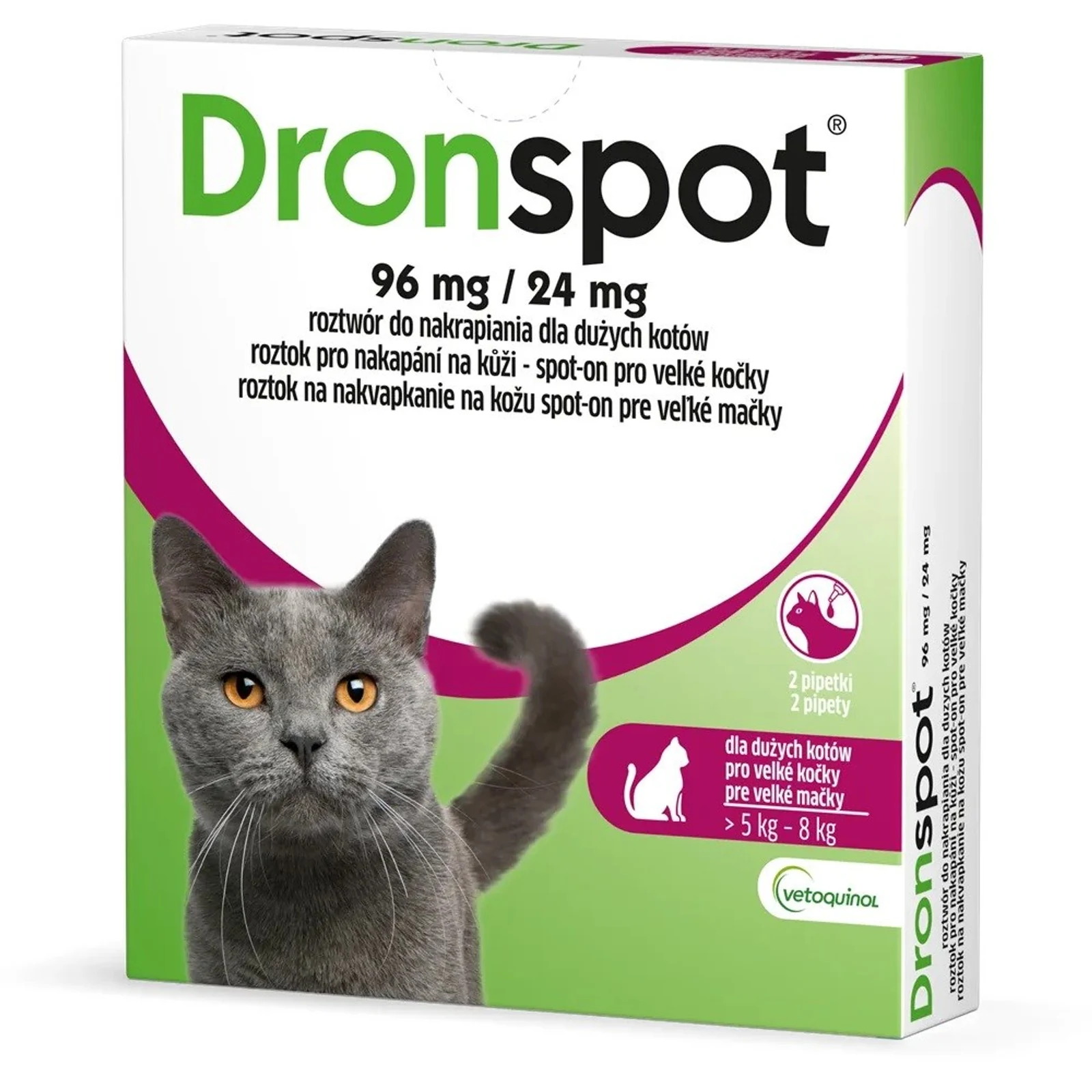 Vetoquinol Dronspot - Krople odrobaczające dla kota (5-8 kg) — zdjęcie 1 z 2
