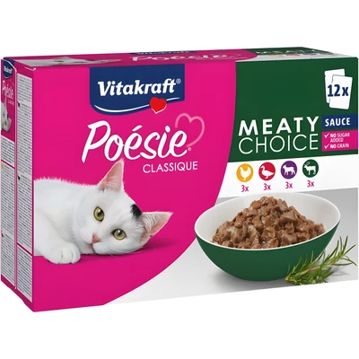 Przysmaki dla kota VITAKRAFT Poesie Classique z mięsem 12x85g
