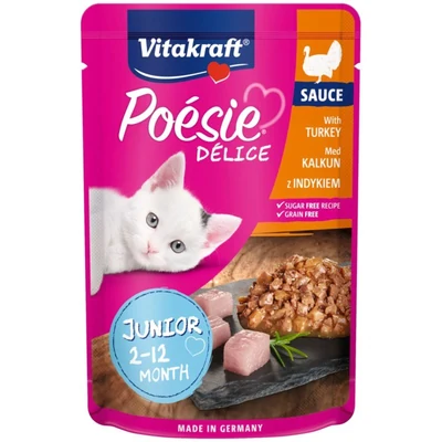 Mokra karma dla kociąt VITAKRAFT Poesie Delice z indykiem 85g
