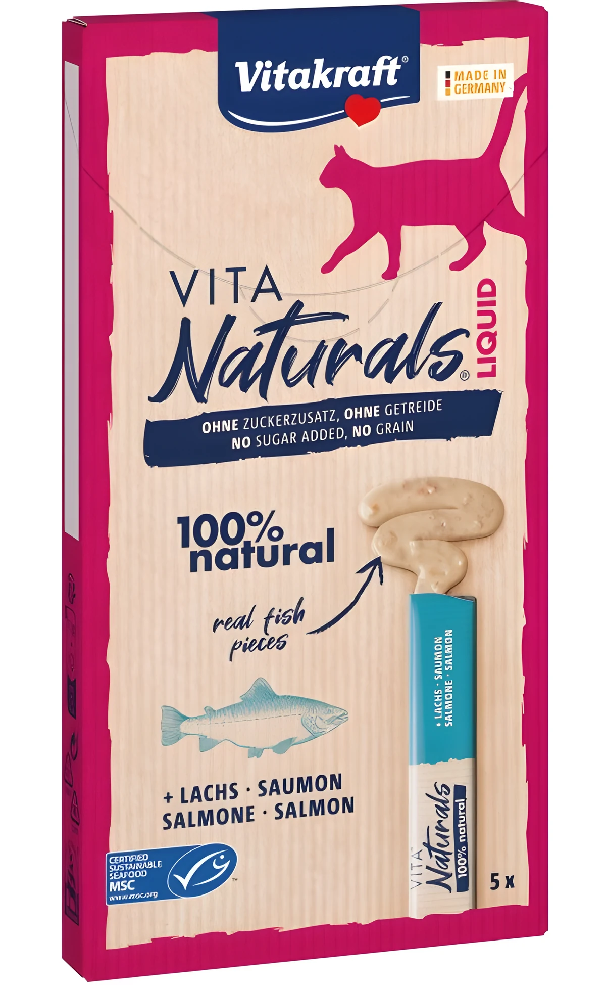 VITAKRAFT VITA NATURALS Liquid łosoś 5x15g
