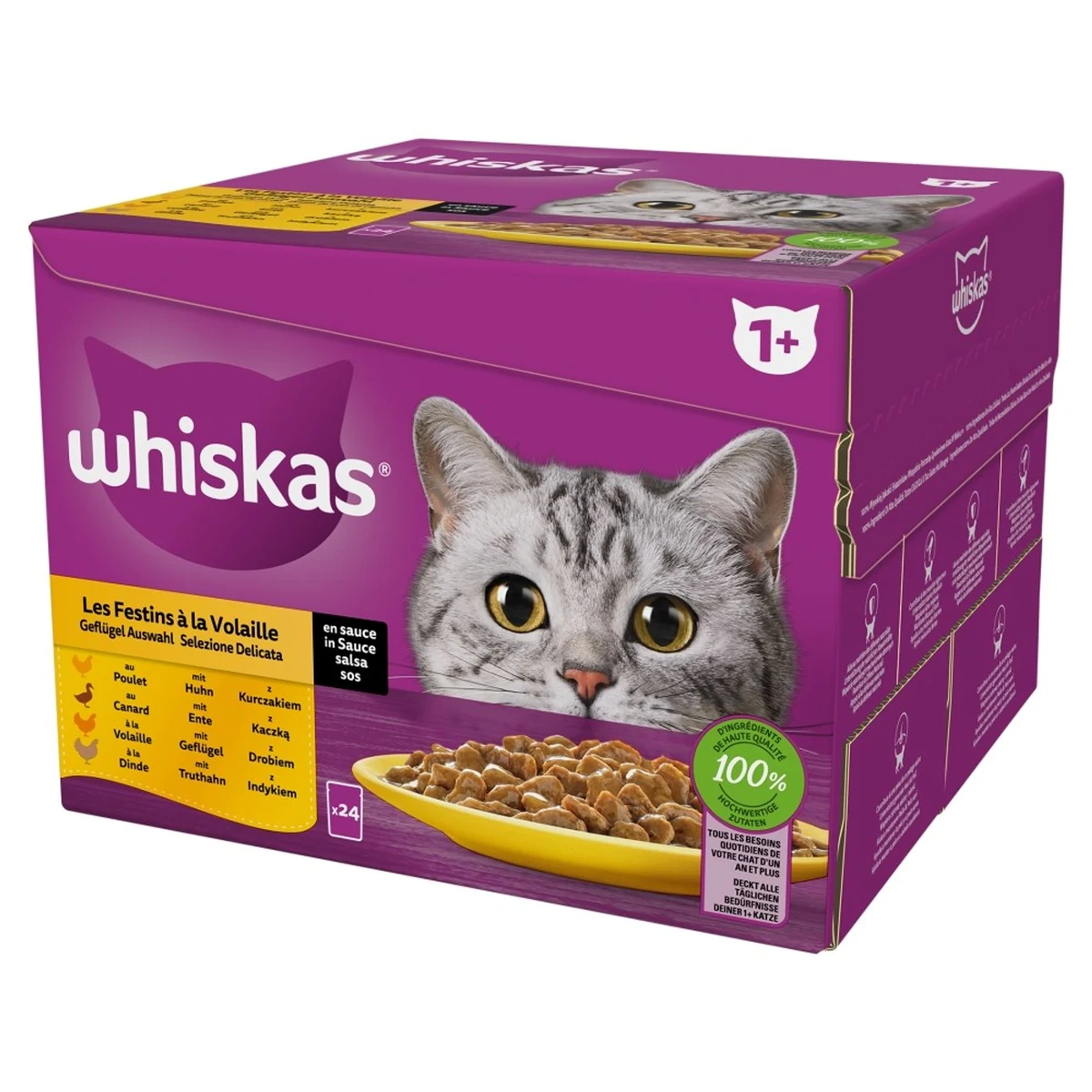 WHISKAS Kurczak kaczka drób indyk 24x85g