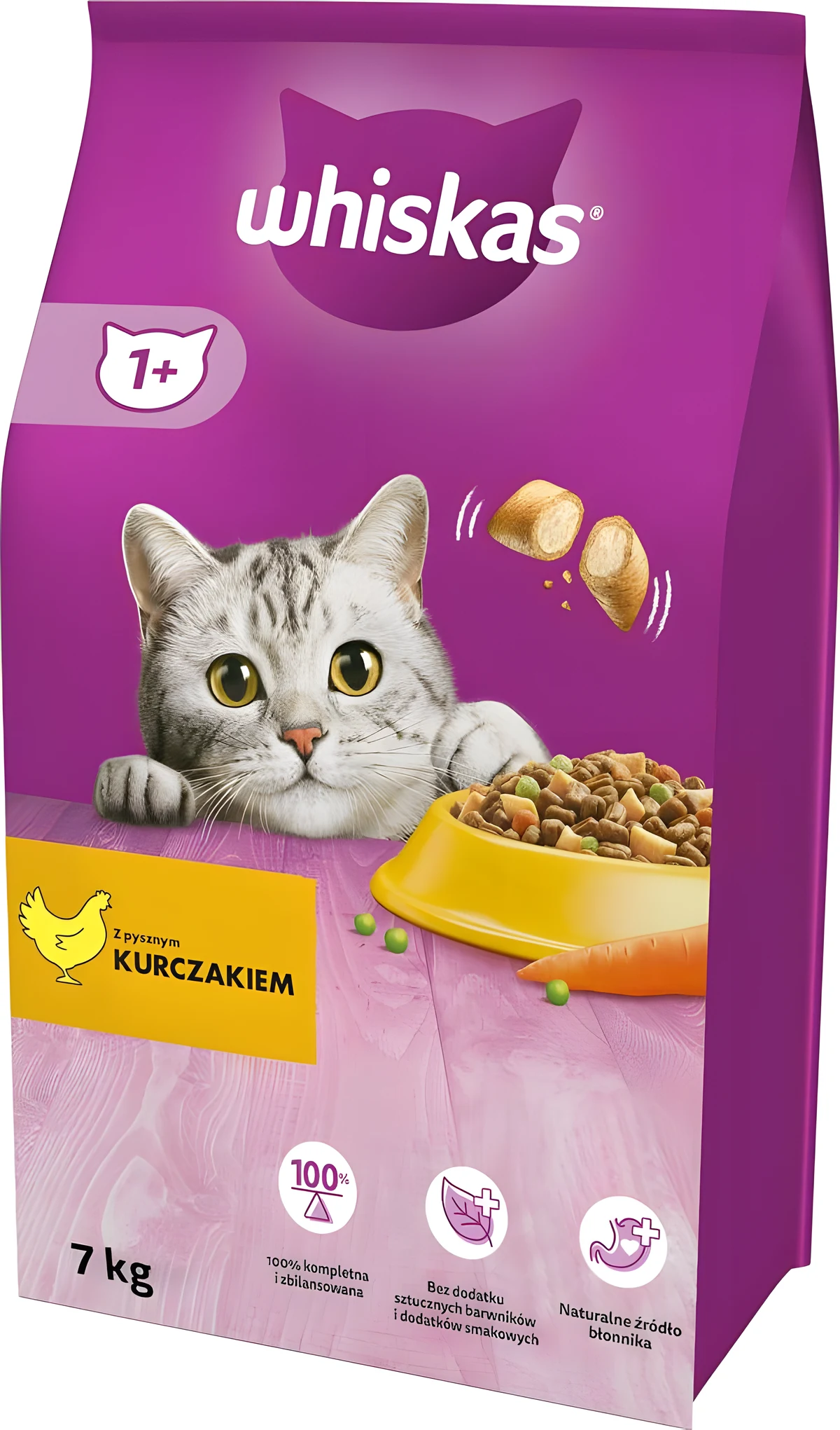 WHISKAS Sucha Karma 7kg - Kurczak dla Dorosłych Kotów