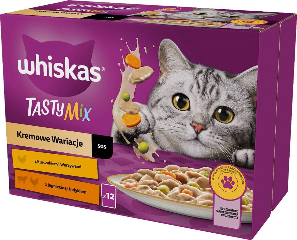 WHISKAS Tasty Mix Kremowe wariacje 12x85 g